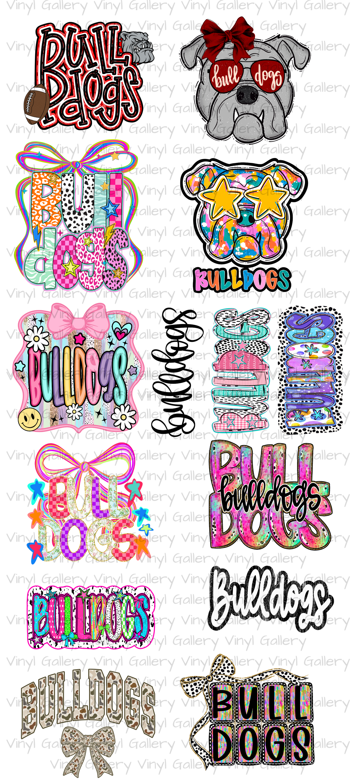 2025 Premade 48inch Bulldogs DTF YOUTH Gangsheet