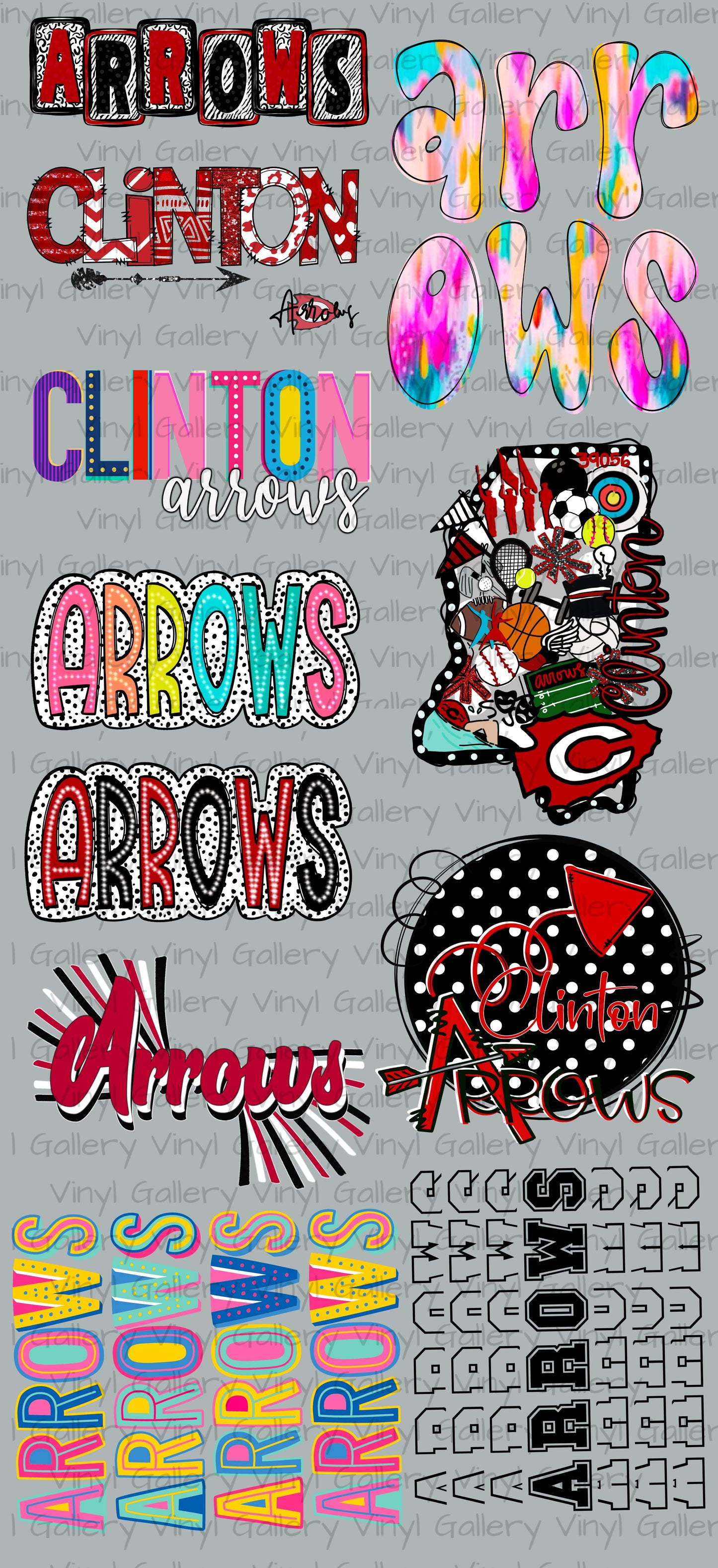 Premade 48inch Clinton Arrows DTF Gangsheet