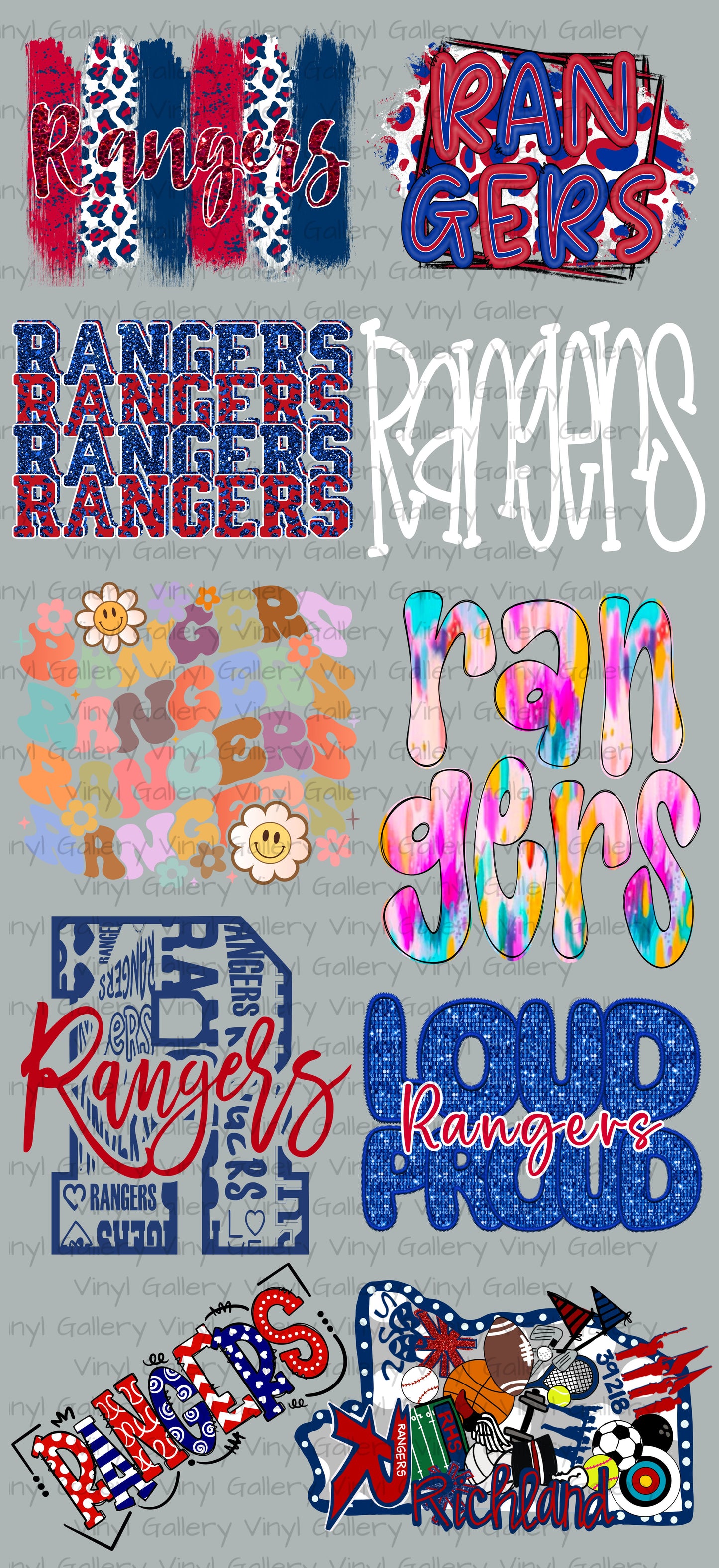 Premade 48inch Richland Rangers DTF Gangsheet