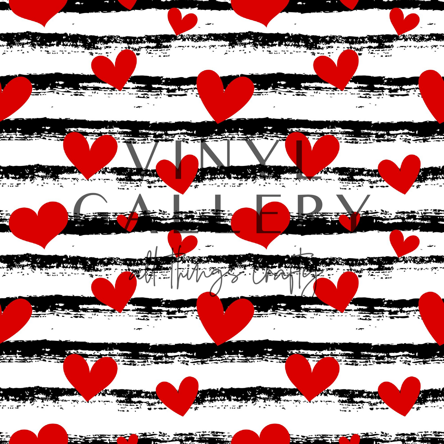 Horizontal Stripes Red Hearts Patterns