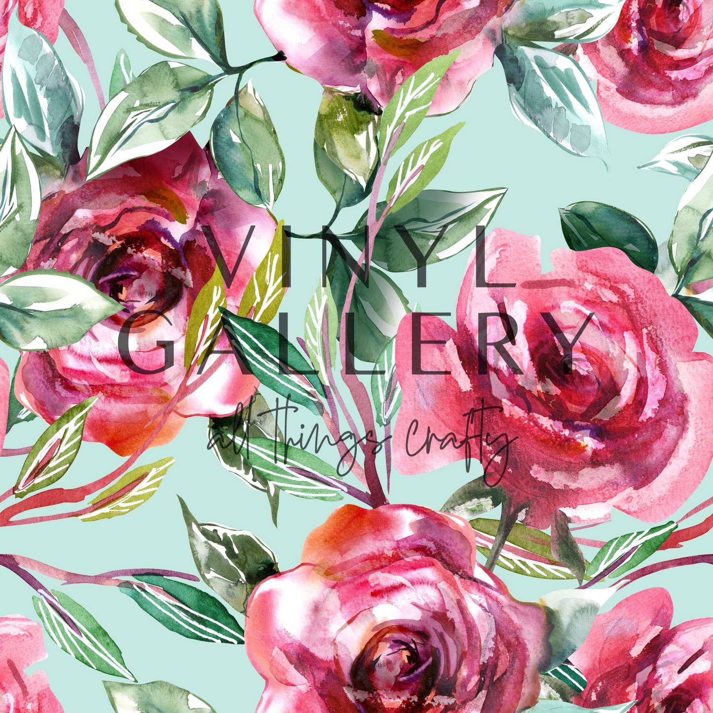 Mint Roses Pattern