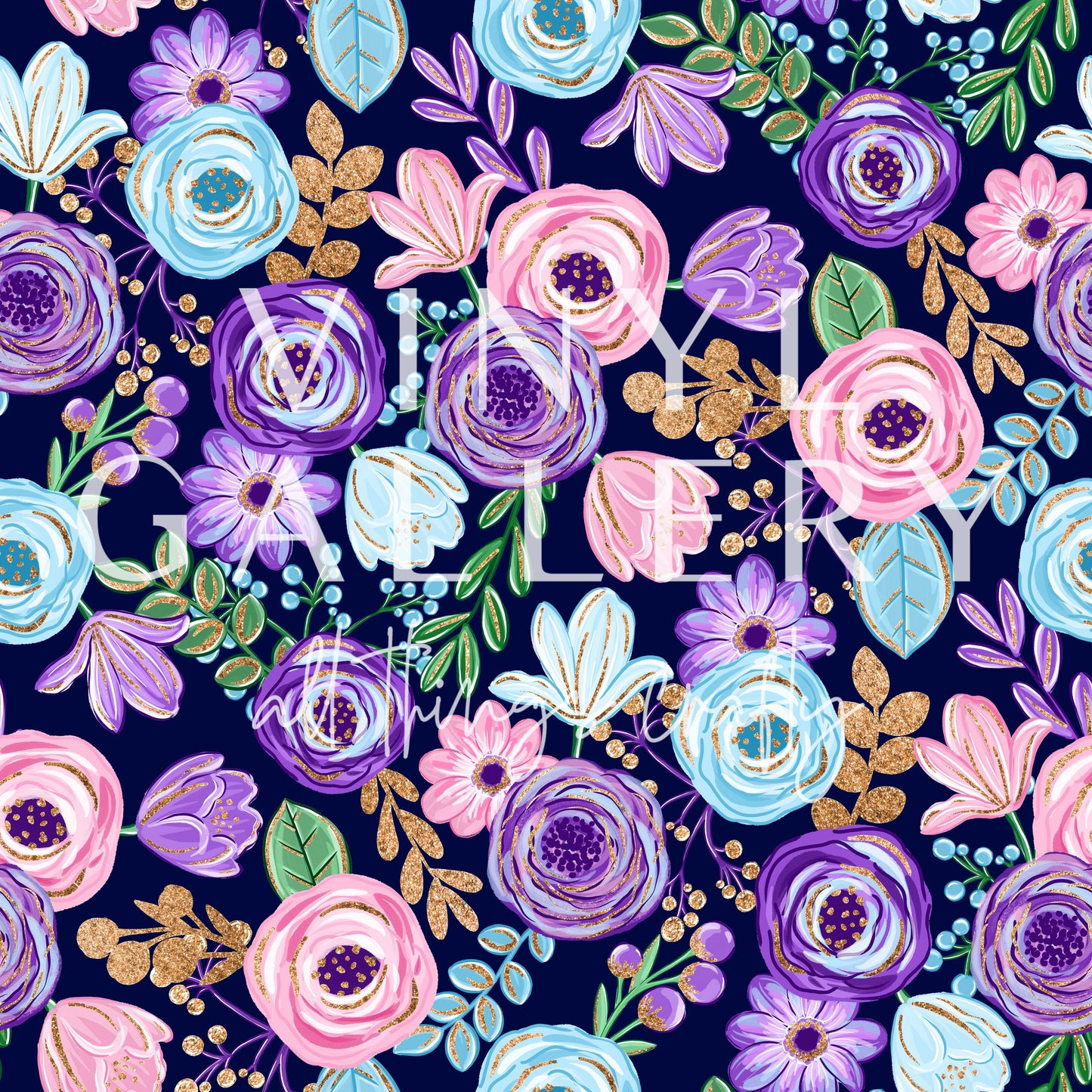 Dark Navy Floral Pattern