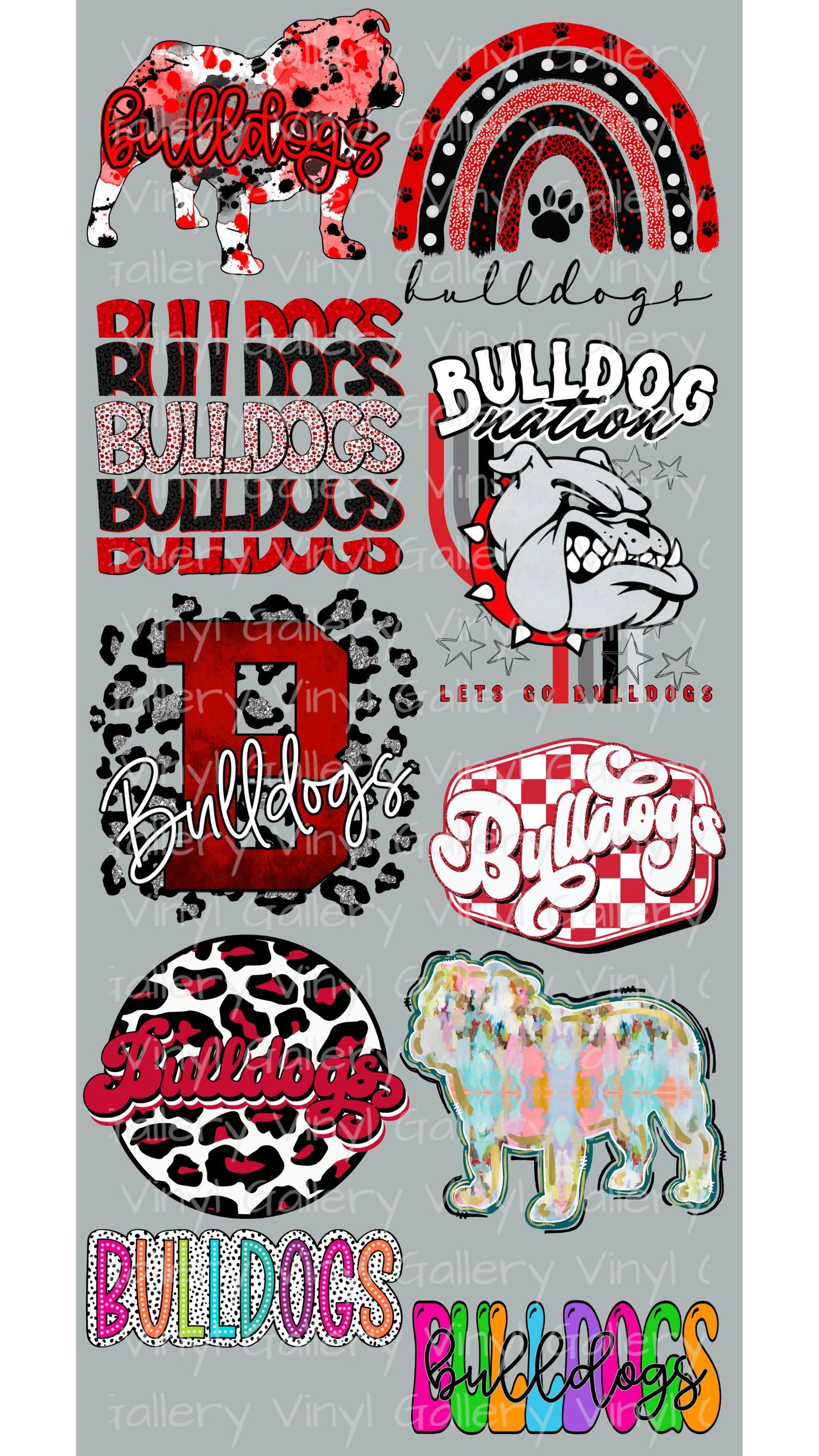 Premade 48inch Bulldogs DTF Gangsheet