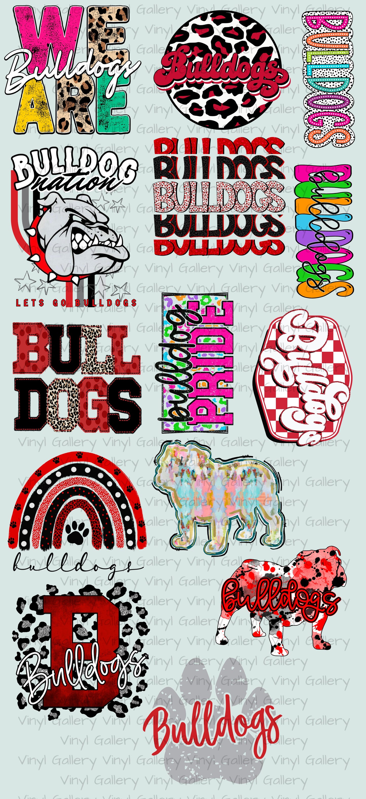 Premade 48inch Bulldogs DTF Gangsheet YOUTH
