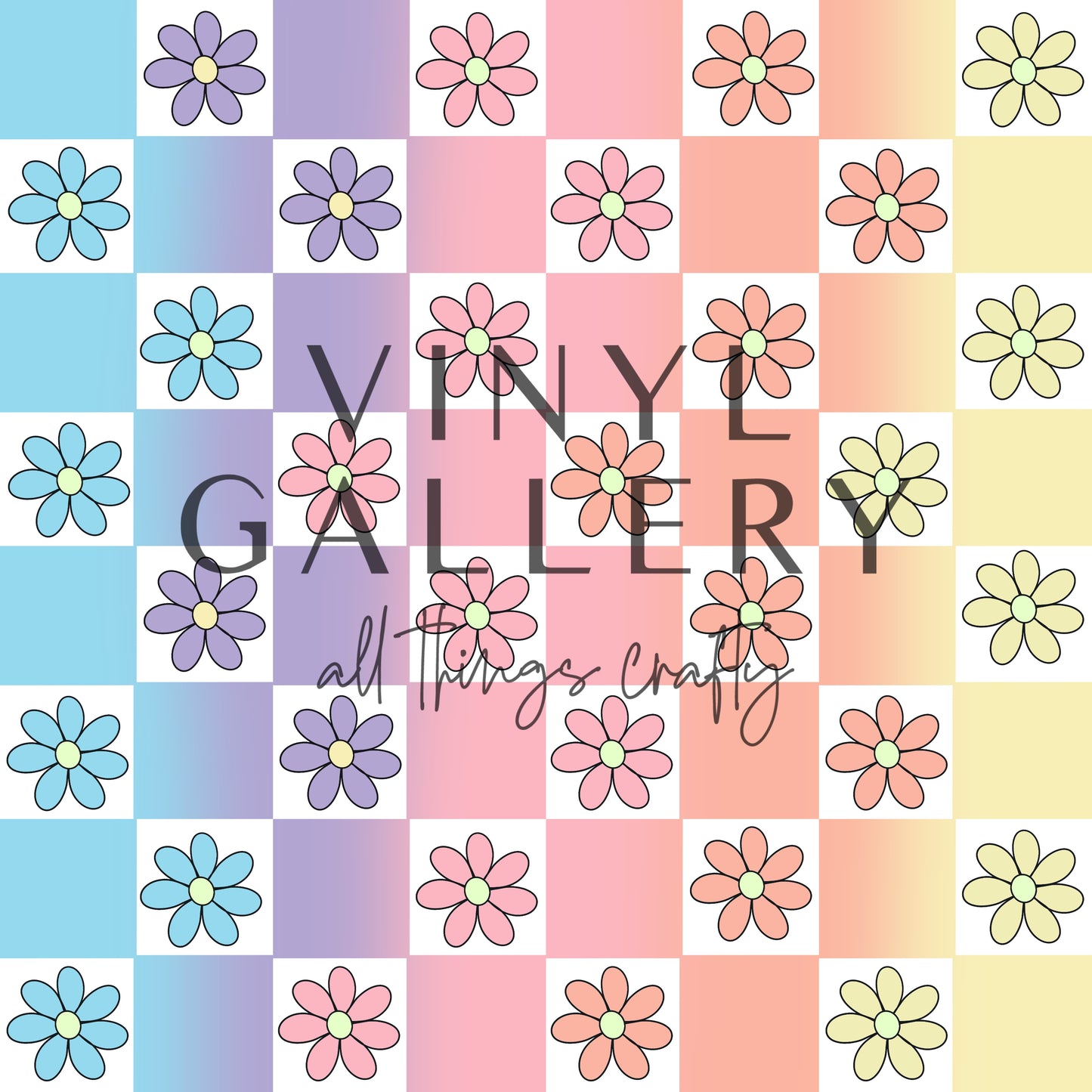 Checkered Daisies Pattern