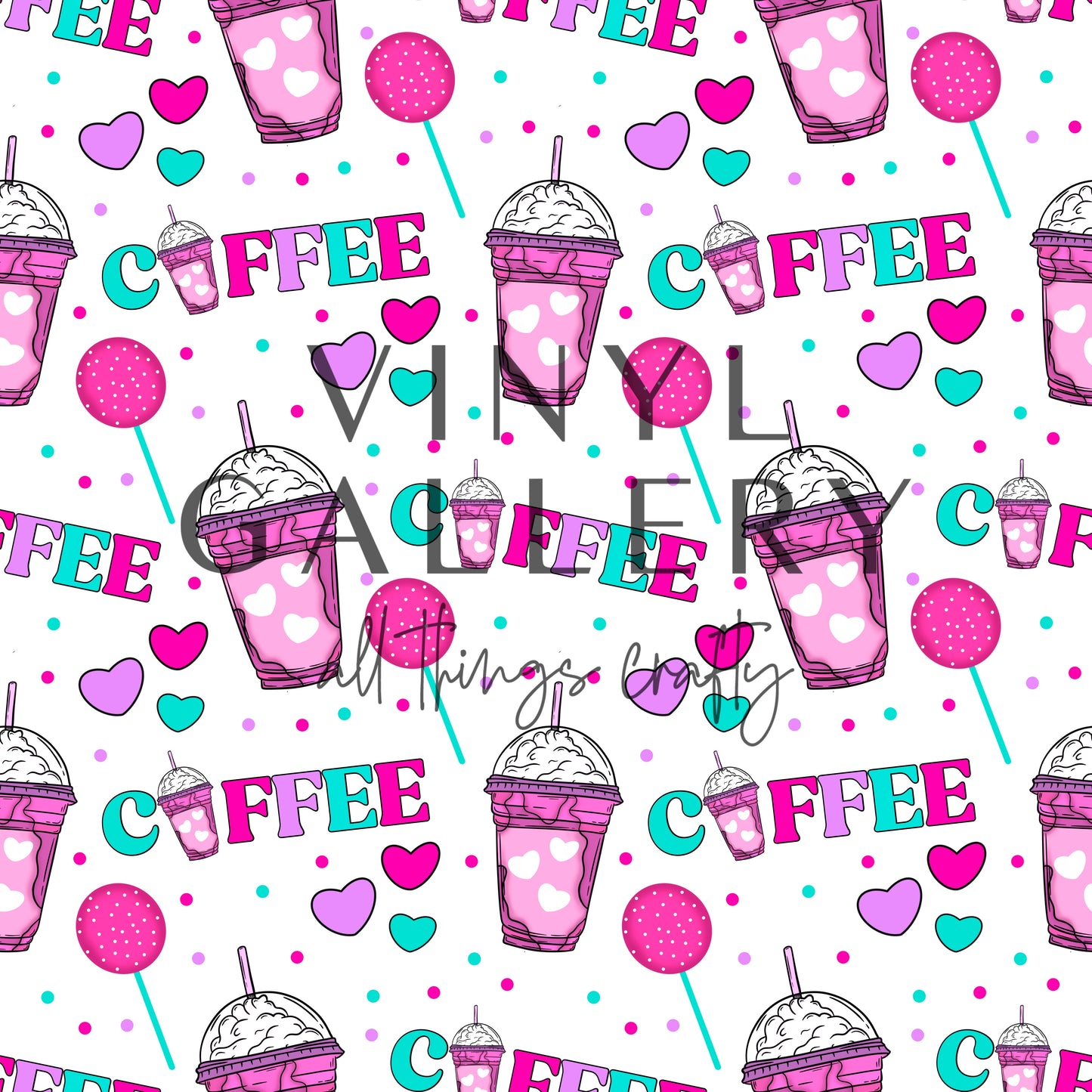 Coffee Hearts Pattern