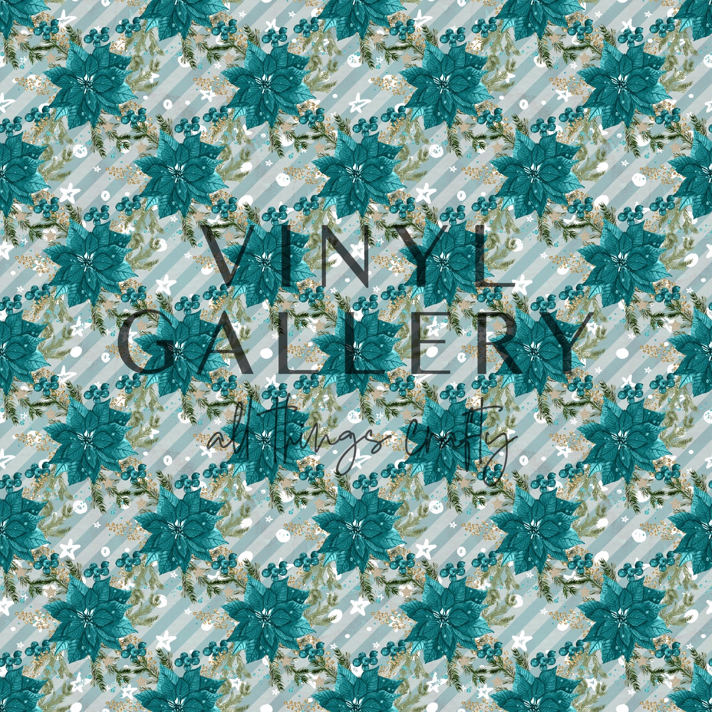 Xmas Teal Floral 1 Pattern