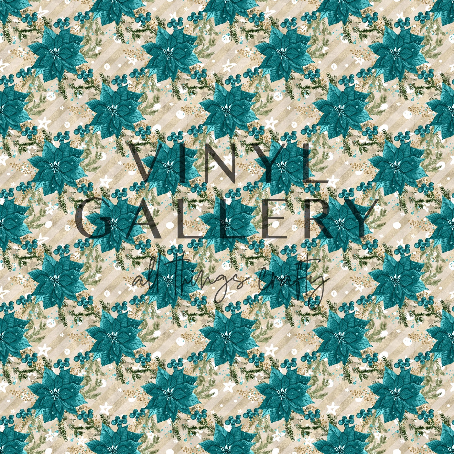 Xmas Teal Floral 2 Pattern