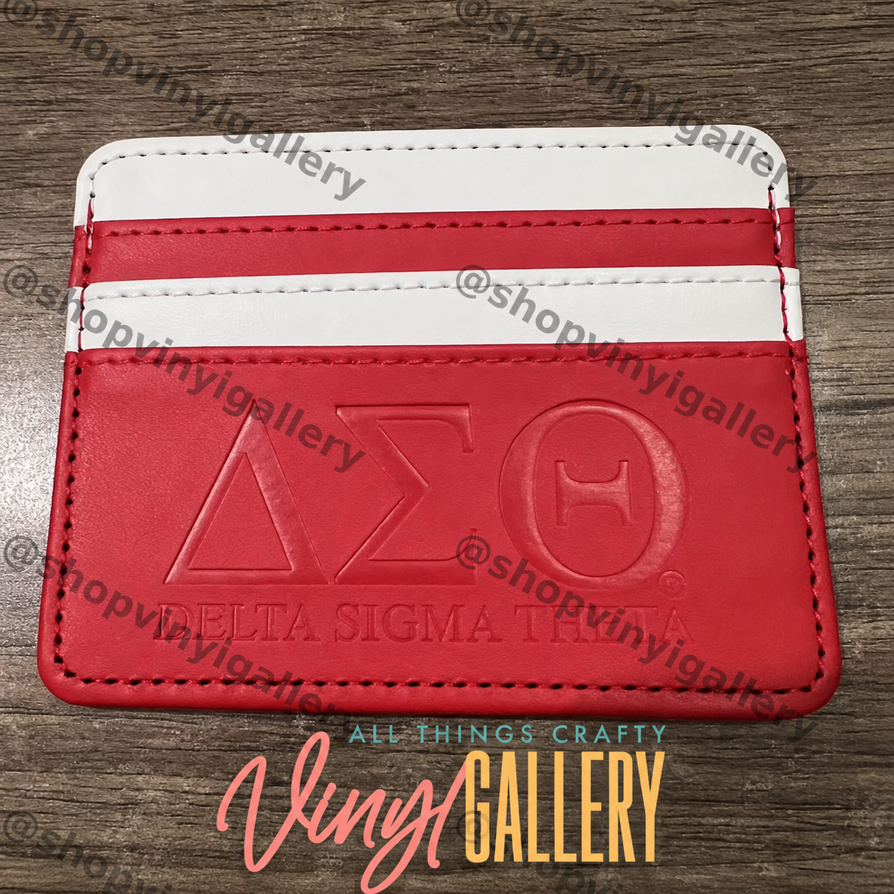 Delta Sigma Theta Faux Leather Card Wallet