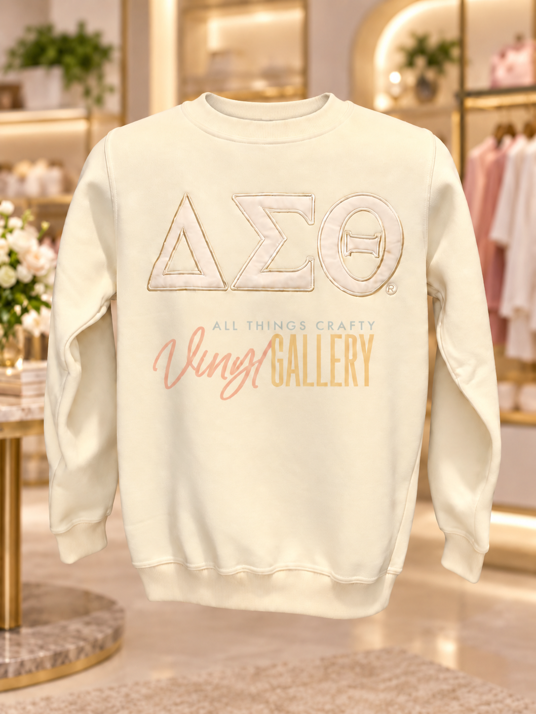 Cream Delta Sigma Theta Appliqué Sweatshirt